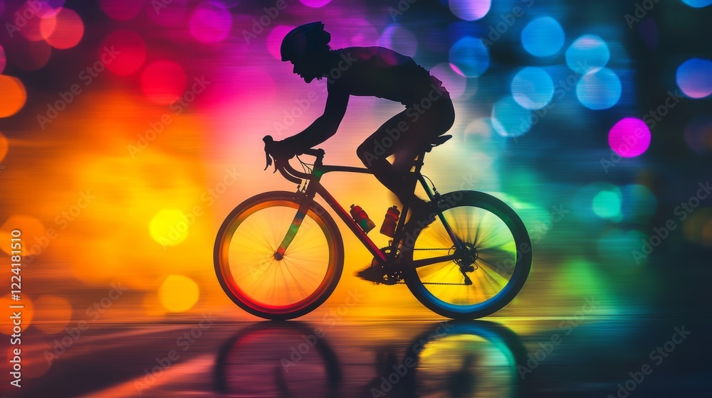 Fototapeta premium A man is riding a bicycle