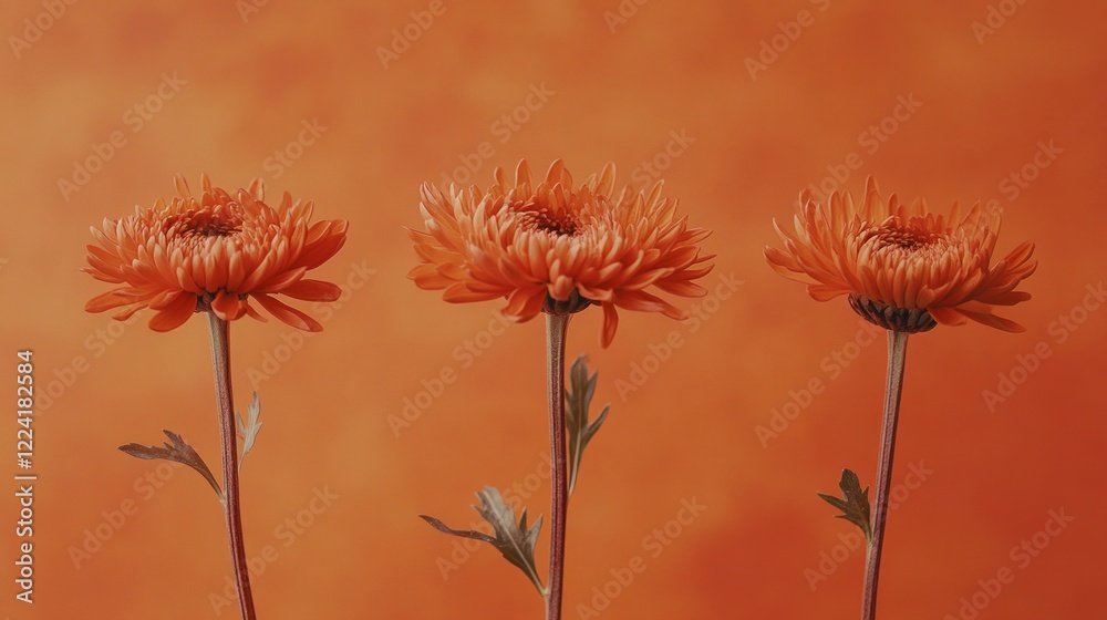Orange chrysanthemums, studio shot, autumnal backdrop, floral design (1) Orange chrysanthemums, studio shot, autumnal backdrop, floral design (1)