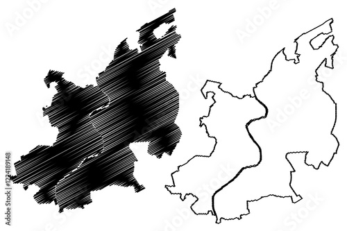 Oryol City (Russian Federation, Russia) map vector illustration, scribble sketch City of Orel map