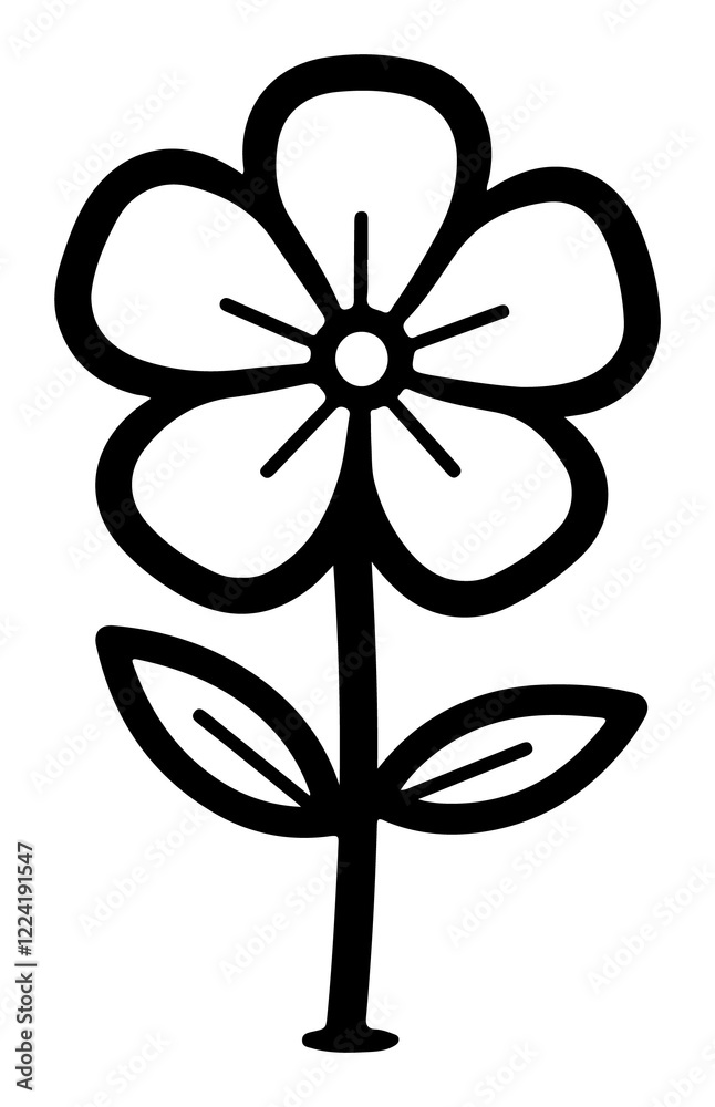 Flower png line art, transparent background Flower png line art, transparent background