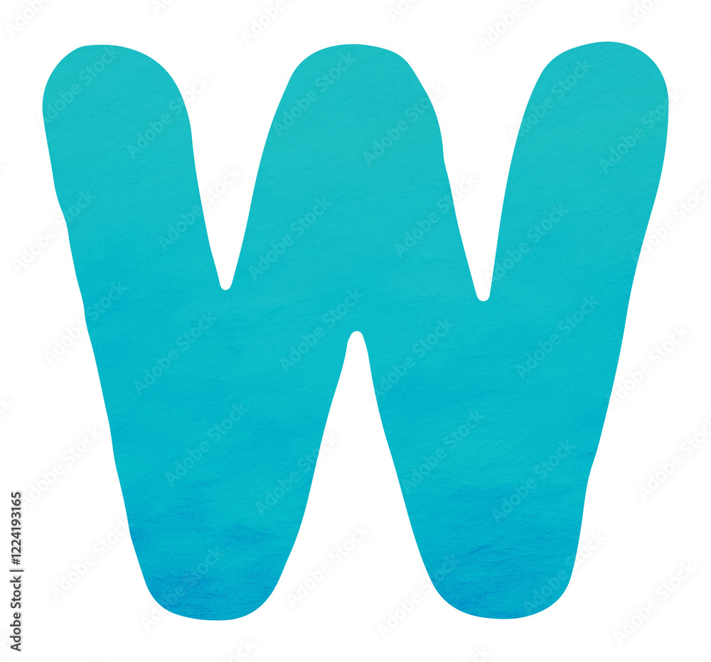 PNG blue letter W alphabet, transparent background PNG blue letter W alphabet, transparent background