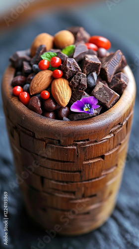 Coffee Latte With Chocolates And Dry Fruits