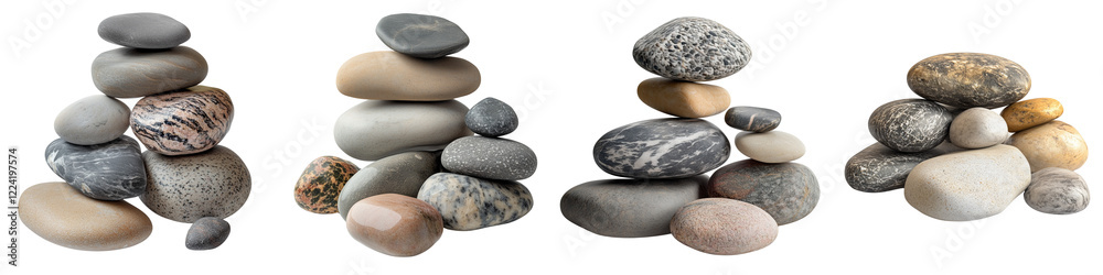 set of Pile of multi-colored stones, a pile of balancing stones in the desert, a stone in the middle of the dunes, pebbles arranged in the desert, on a transparent backgrounds set of Pile of multi-colored stones, a pile of balancing stones in the desert, a stone in the middle of the dunes, pebbles arranged in the desert, on a transparent backgrounds