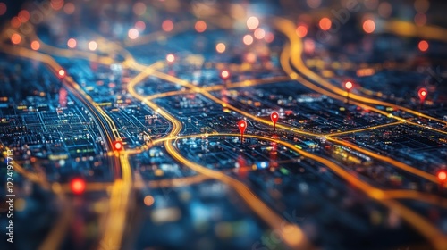 Illuminated Cityscape: A Nighttime View of Urban Navigation and Connectivity