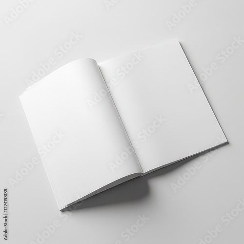 Obraz na płótnie A versatile letter-sized booklet mockup with blank pages, perfect for presenting custom layouts, graphic designs, or branding concepts. w salonie