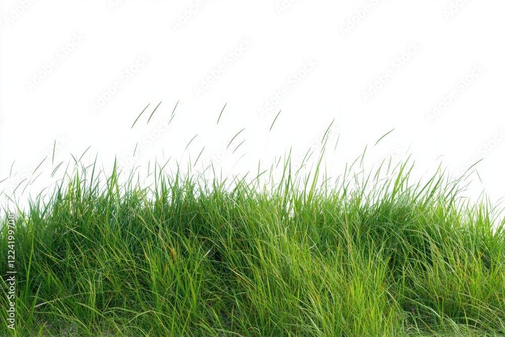 Natural Green Grass Field On White Background. Natural Green Grass Field On White Background.