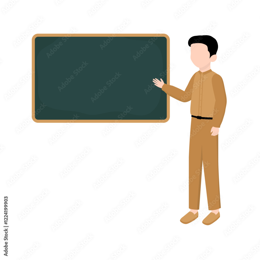 Male Teacher Teaching in front of Class. Education Teacher Illustration Male Teacher Teaching in front of Class. Education Teacher Illustration