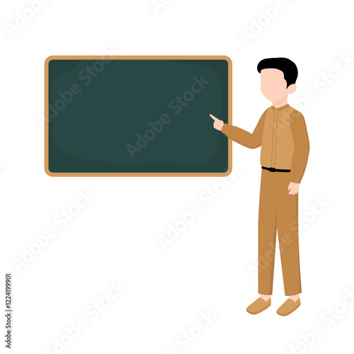 Male Teacher Teaching in front of Class. Education Teacher Illustration