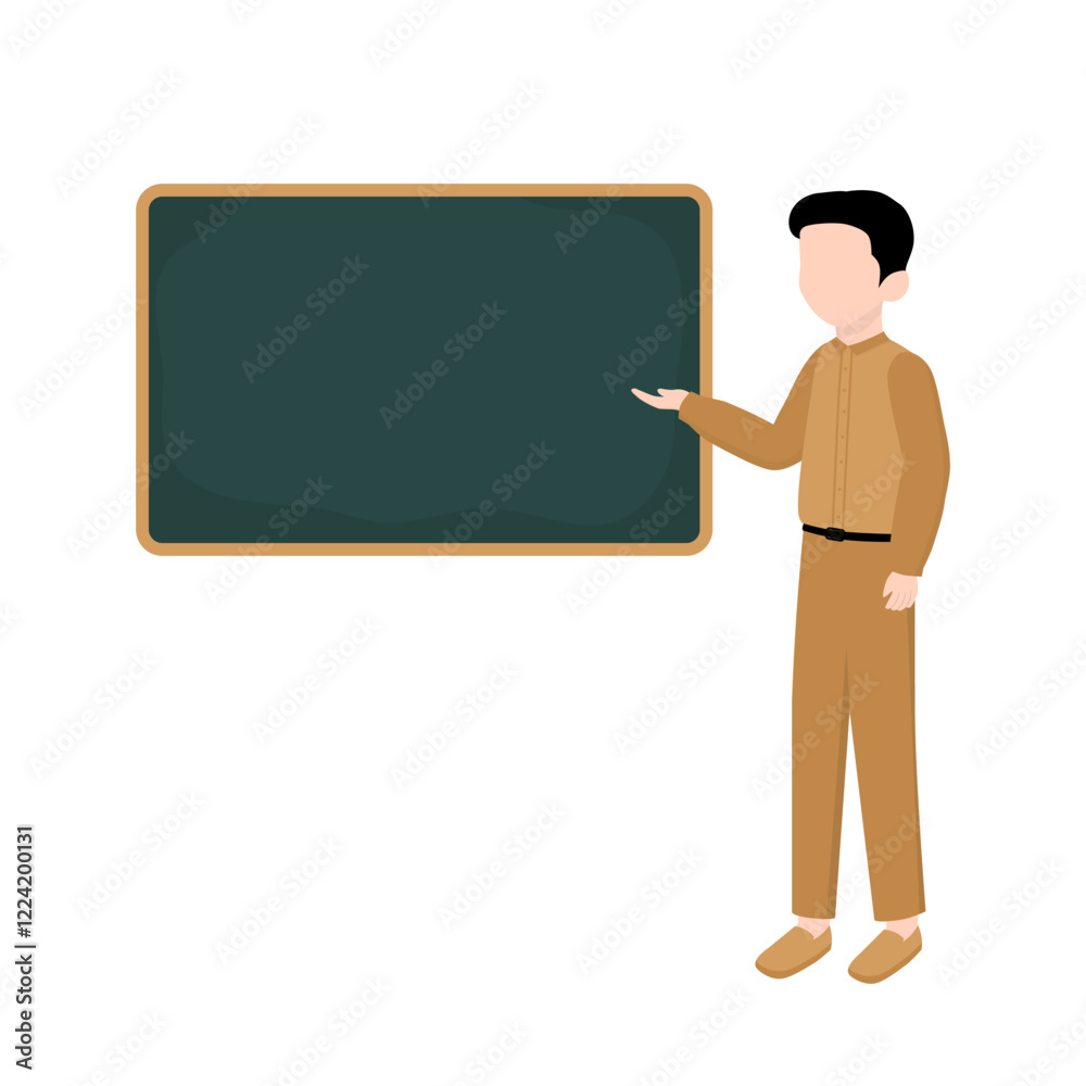 Male Teacher Teaching in front of Class. Education Teacher Illustration Male Teacher Teaching in front of Class. Education Teacher Illustration