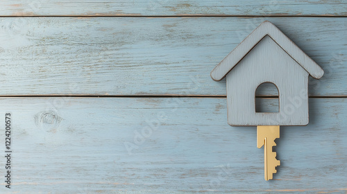 Key to Home: A wooden house...