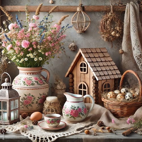 Cottagecore Romantic rural aesthetic floral prints natural mater