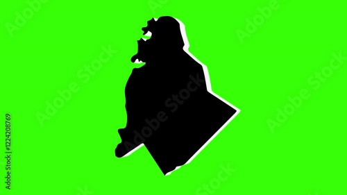 green scren icon 3d map of Mecklenburg County in north carolina photo