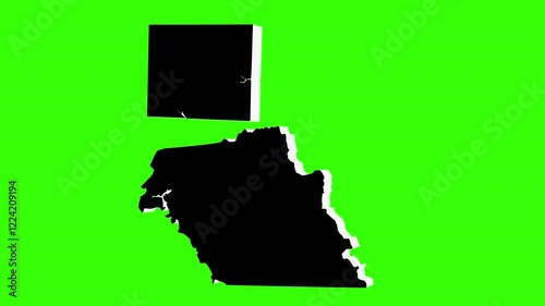 green scren icon 3d map of Guilford County in north carolina photo