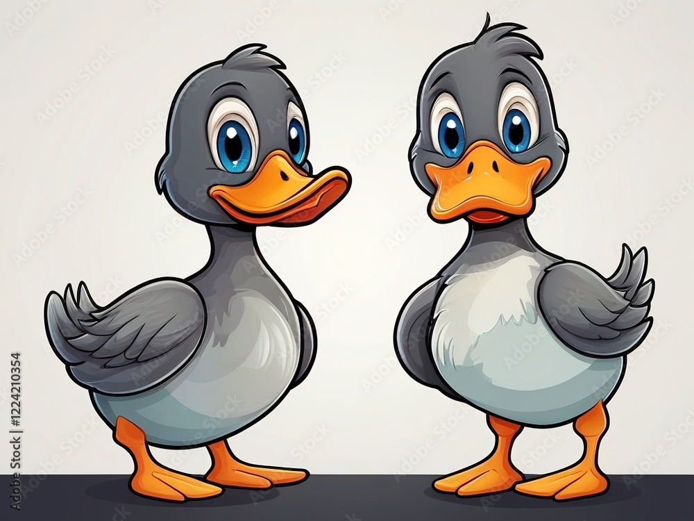 Fototapeta premium two ducks on a white background