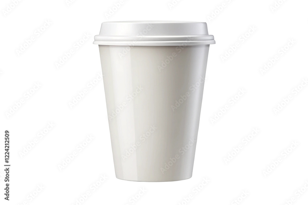 White Craft Paper Cup Isolated on White Background Vector Illustration White Craft Paper Cup Isolated on White Background Vector Illustration