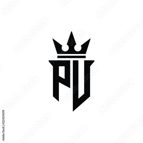 PU monogram logo design letter text name symbol monochrome logotype alphabet character simple logo