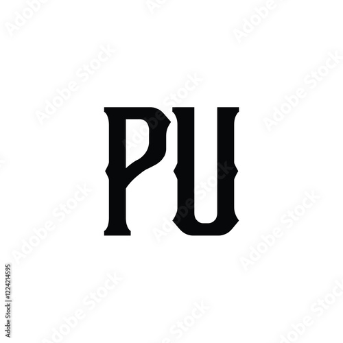 PU monogram logo design letter text name symbol monochrome logotype alphabet character simple logo