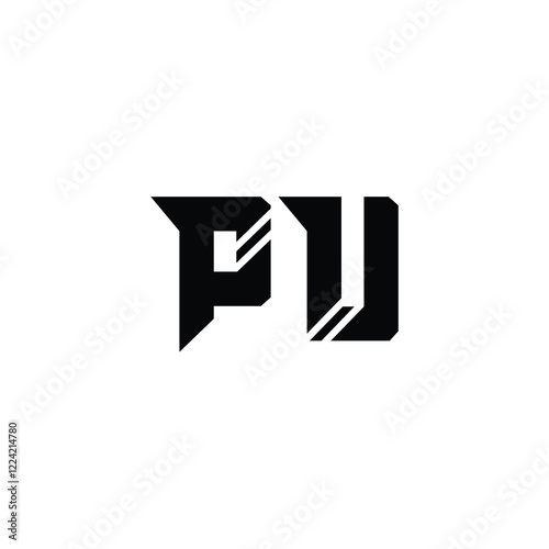 PU monogram logo design letter text name symbol monochrome logotype alphabet character simple logo