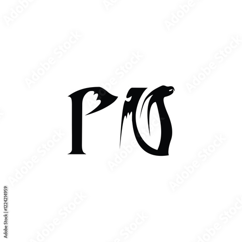 PU monogram logo design letter text name symbol monochrome logotype alphabet character simple logo