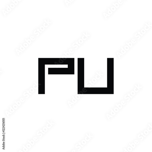 PU monogram logo design letter text name symbol monochrome logotype alphabet character simple logo