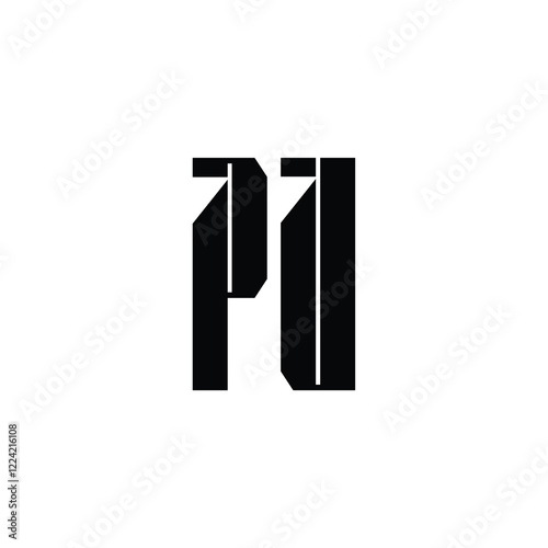 PU monogram logo design letter text name symbol monochrome logotype alphabet character simple logo