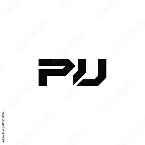PU monogram logo design letter text name symbol monochrome logotype alphabet character simple logo