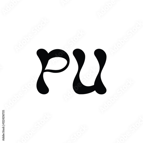 PU monogram logo design letter text name symbol monochrome logotype alphabet character simple logo