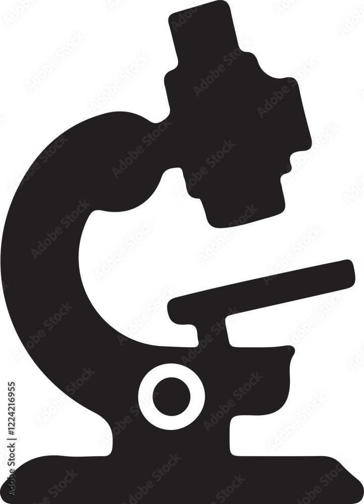 Microscope icon silhouette vector on white background. Microscope icon silhouette vector on white background.