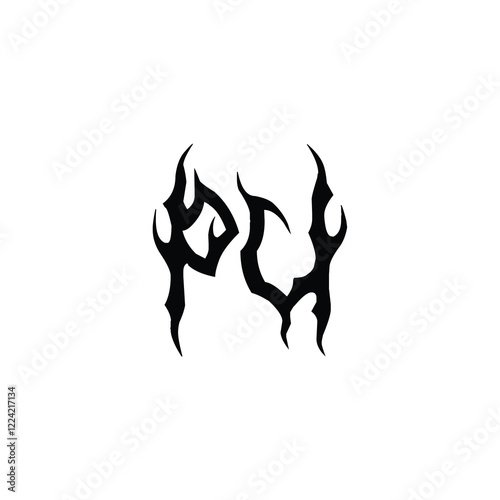 PU monogram logo design letter text name symbol monochrome logotype alphabet character simple logo