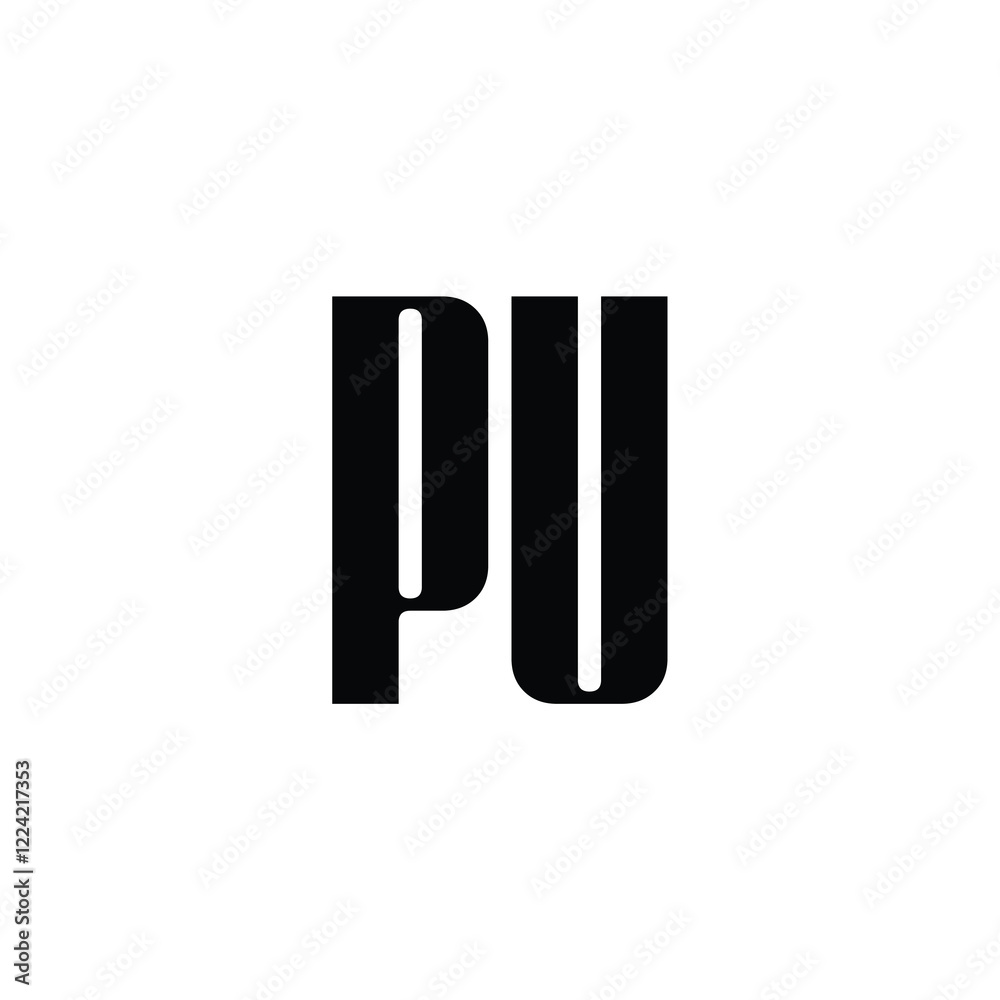 PU monogram logo design letter text name symbol monochrome logotype alphabet character simple logo PU monogram logo design letter text name symbol monochrome logotype alphabet character simple logo