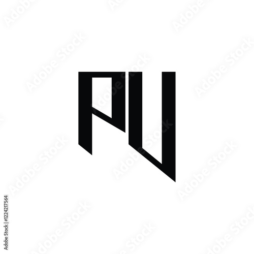 PU monogram logo design letter text name symbol monochrome logotype alphabet character simple logo