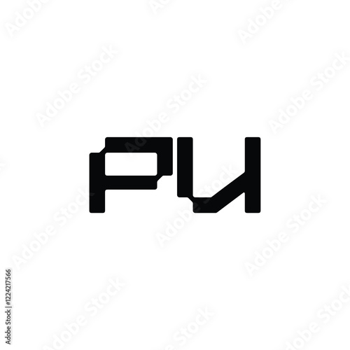 PU monogram logo design letter text name symbol monochrome logotype alphabet character simple logo