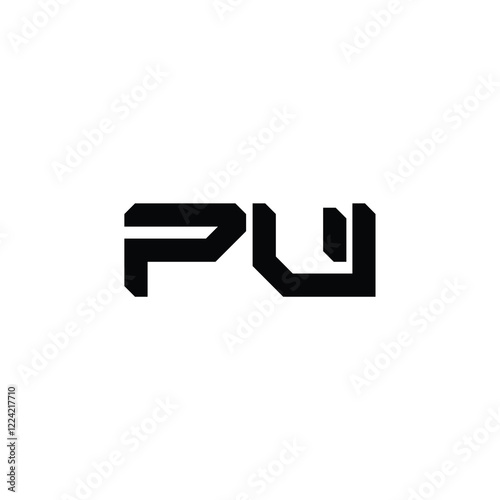 PU monogram logo design letter text name symbol monochrome logotype alphabet character simple logo