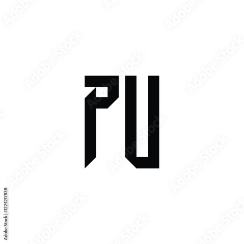 PU monogram logo design letter text name symbol monochrome logotype alphabet character simple logo