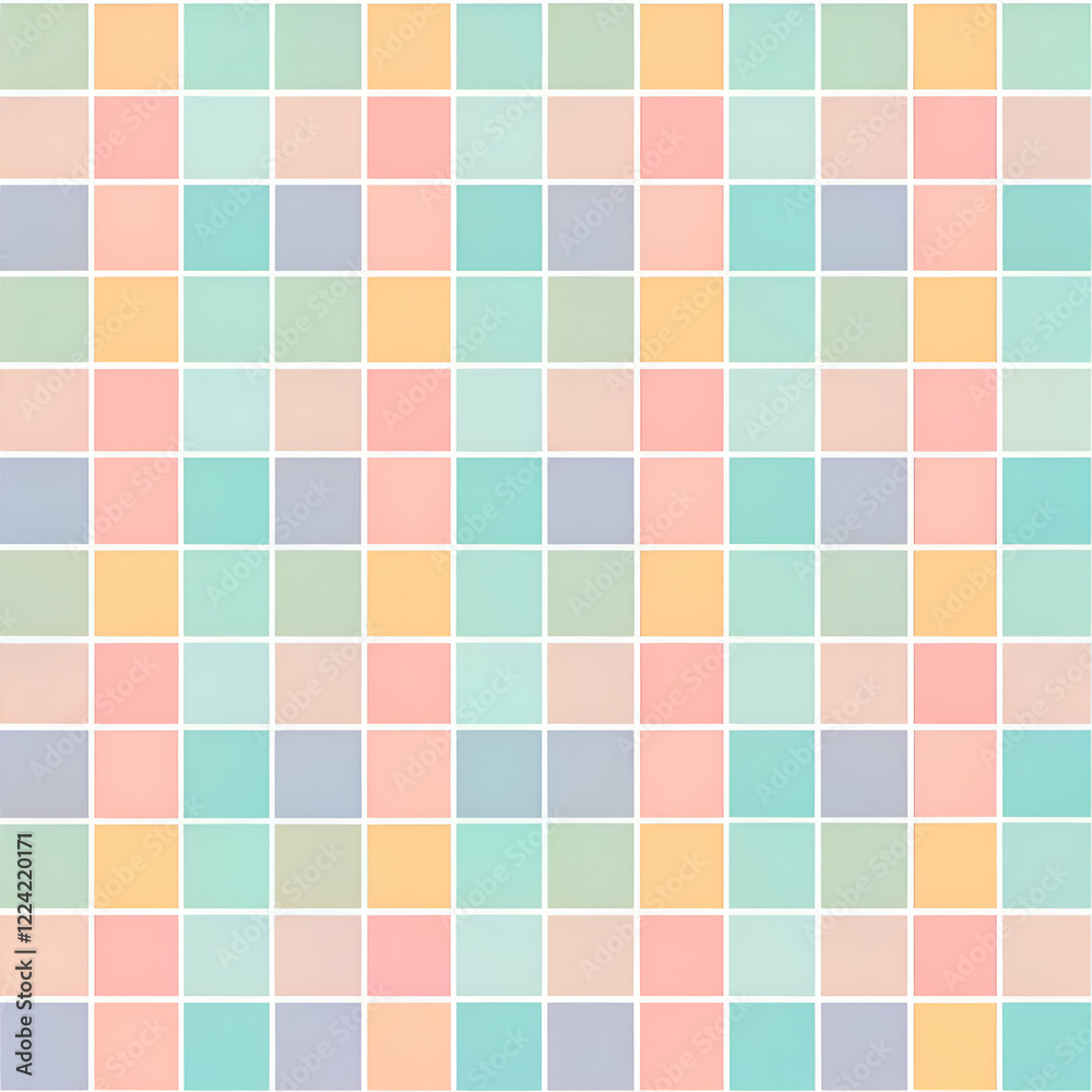 Fototapeta premium Pastel Geometric Pattern. Abstract Square Background for Design
