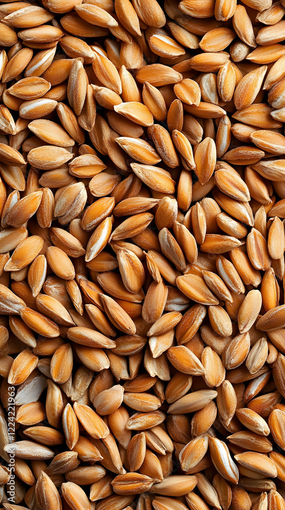 Close-up of spelt grains, healthy food texture, natural background, for packaging design Close-up of spelt grains, healthy food texture, natural background, for packaging design