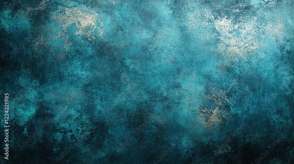 Obraz premium Teal Blue Textured Background Abstract Paint Wall