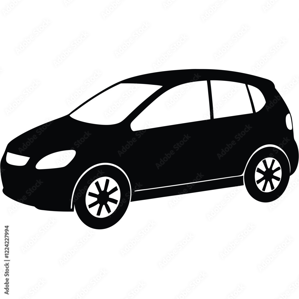 Stylish Hatchback Car Silhouette Vector Design Stylish Hatchback Car Silhouette Vector Design