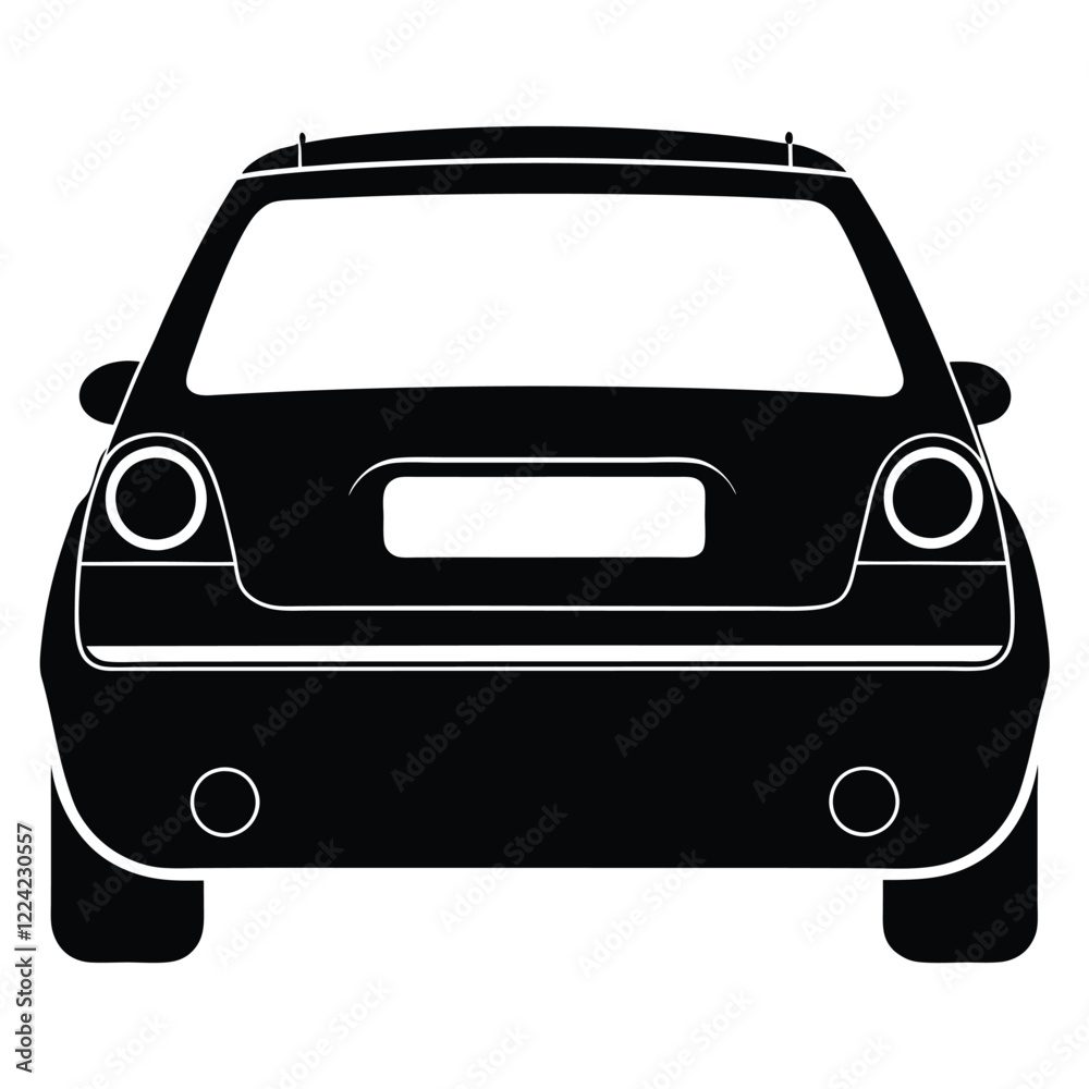 Stylish Hatchback Car Silhouette Vector Design Stylish Hatchback Car Silhouette Vector Design