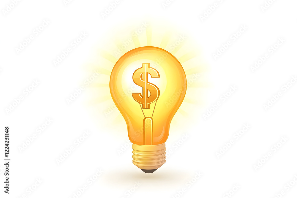 bright cartoon light bulb with shiny dollar sign symbolizes creativity and financial ideas. This conveys innovation and potential for profit bright cartoon light bulb with shiny dollar sign symbolizes creativity and financial ideas. This conveys innovation and potential for profit