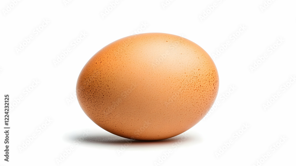 Single brown egg on white background, food photography, cooking ingredient, recipe illustration Single brown egg on white background, food photography, cooking ingredient, recipe illustration