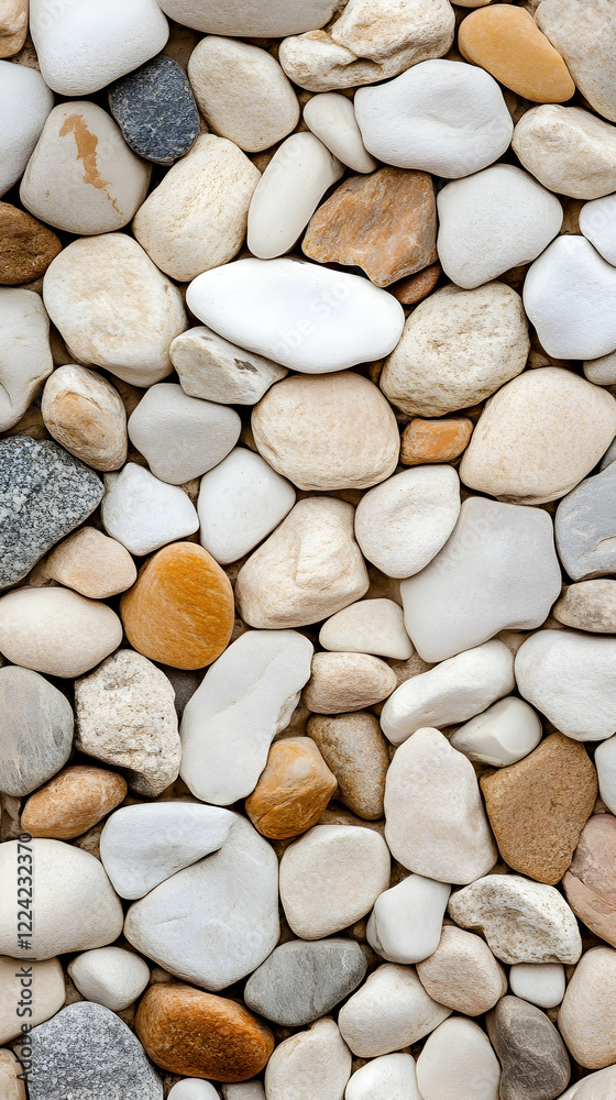 Smooth river stones wall texture background, home decor Smooth river stones wall texture background, home decor