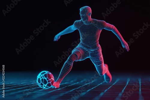 Futuristic Soccer Player A Dynamic Digital Art Piece