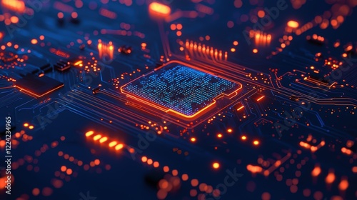 Glowing Circuit Board With Integrated Microprocessor