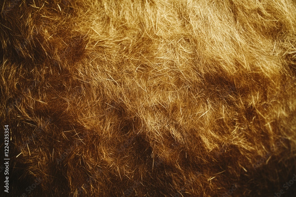 Naklejka premium A close up of a furry brown surface with a goldish tint