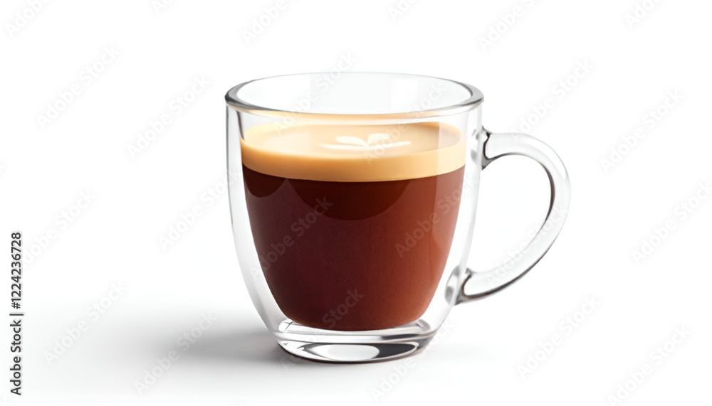 Glass cup of coffee isolated on white background Glass cup of coffee isolated on white background
