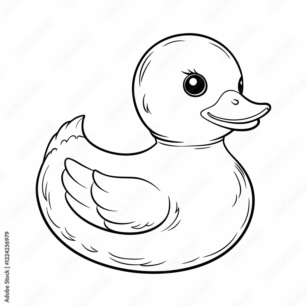 Rubber duck outline for bath time illustrations and kids' activities Rubber duck outline for bath time illustrations and kids' activities