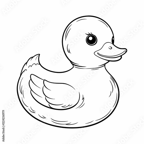 Rubber duck outline for bath time illustrations and kids' activities