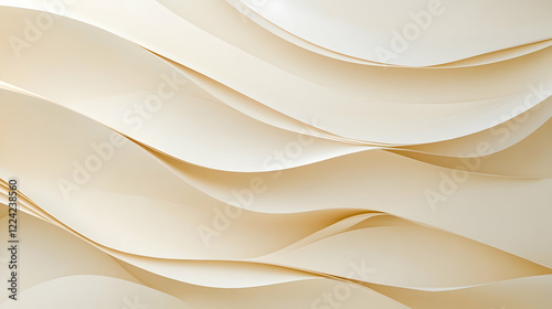 Abstract cream paper waves, texture background, design element
