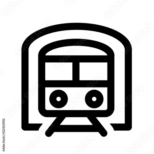 train in the tunnel line icon